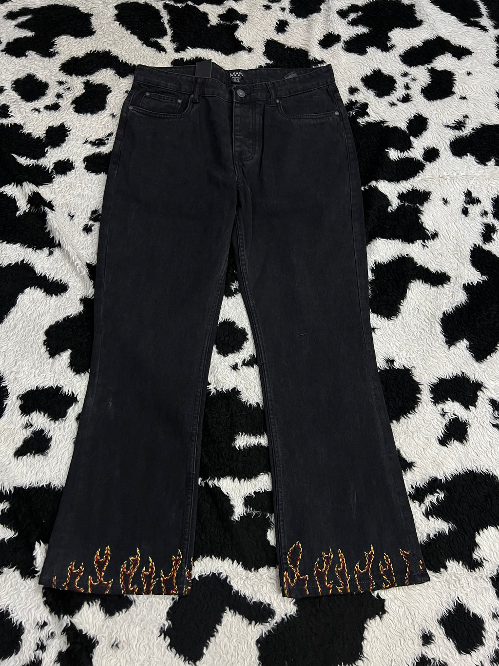 Fire Embroidered Pants (Tagged) (Waist 34)