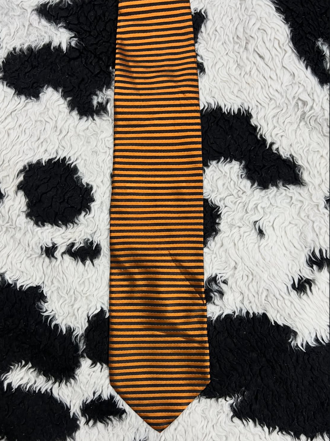 Orange & Black Striped Tie