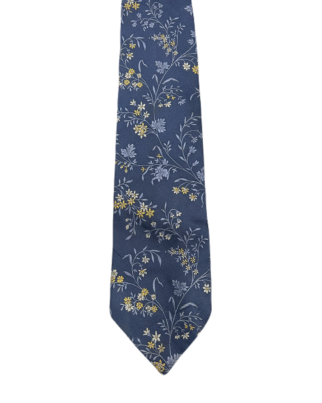 Nina Ricci Paris Blue Floral Embroidered Tie
