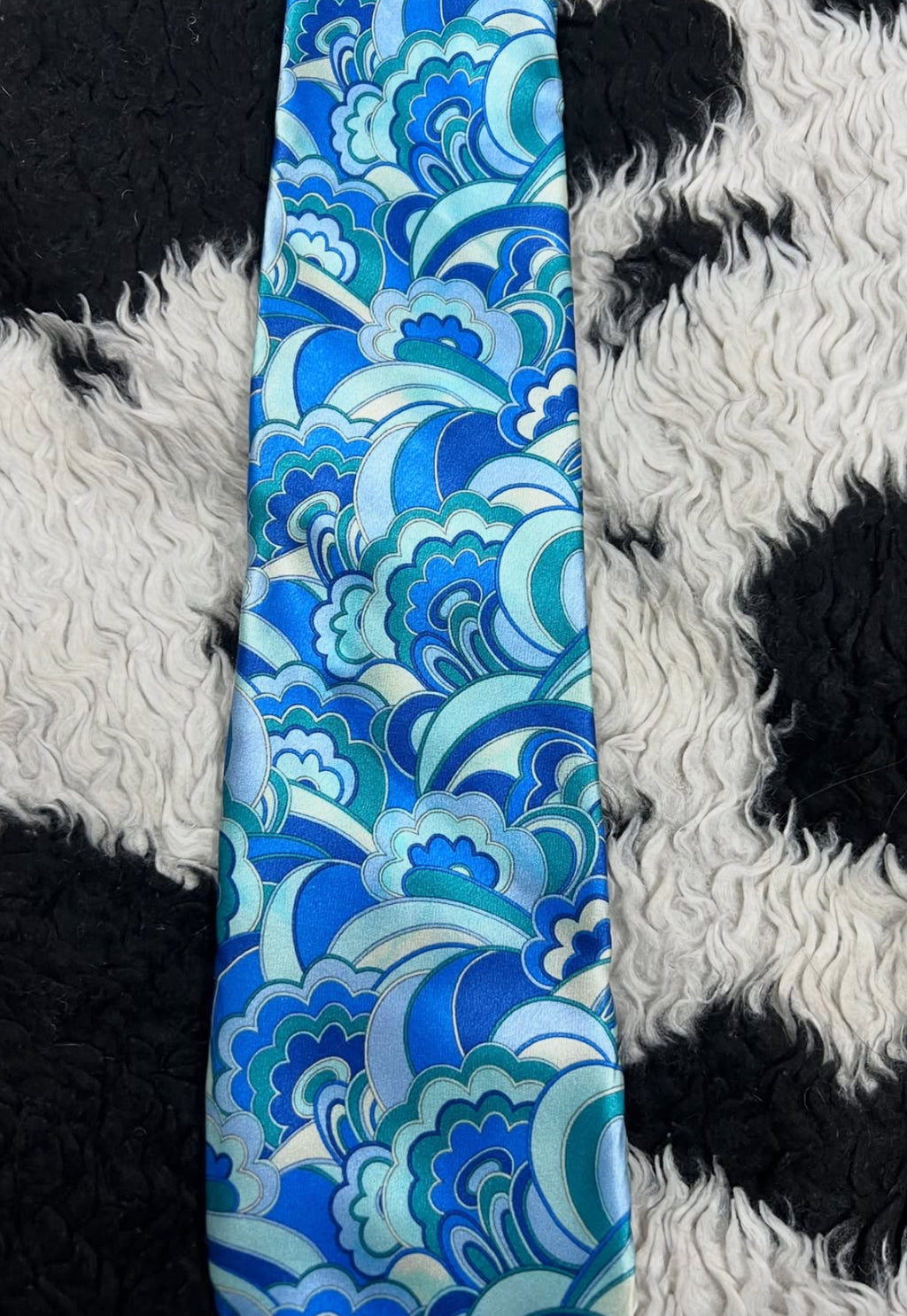 Abstract Blue Floral Tie