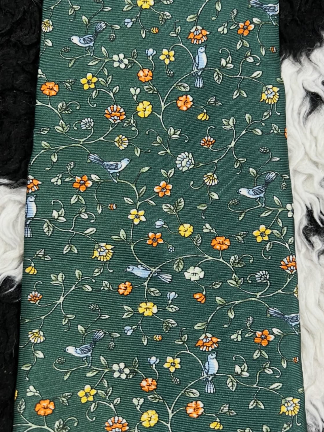 Flower Branches & Birds Tie