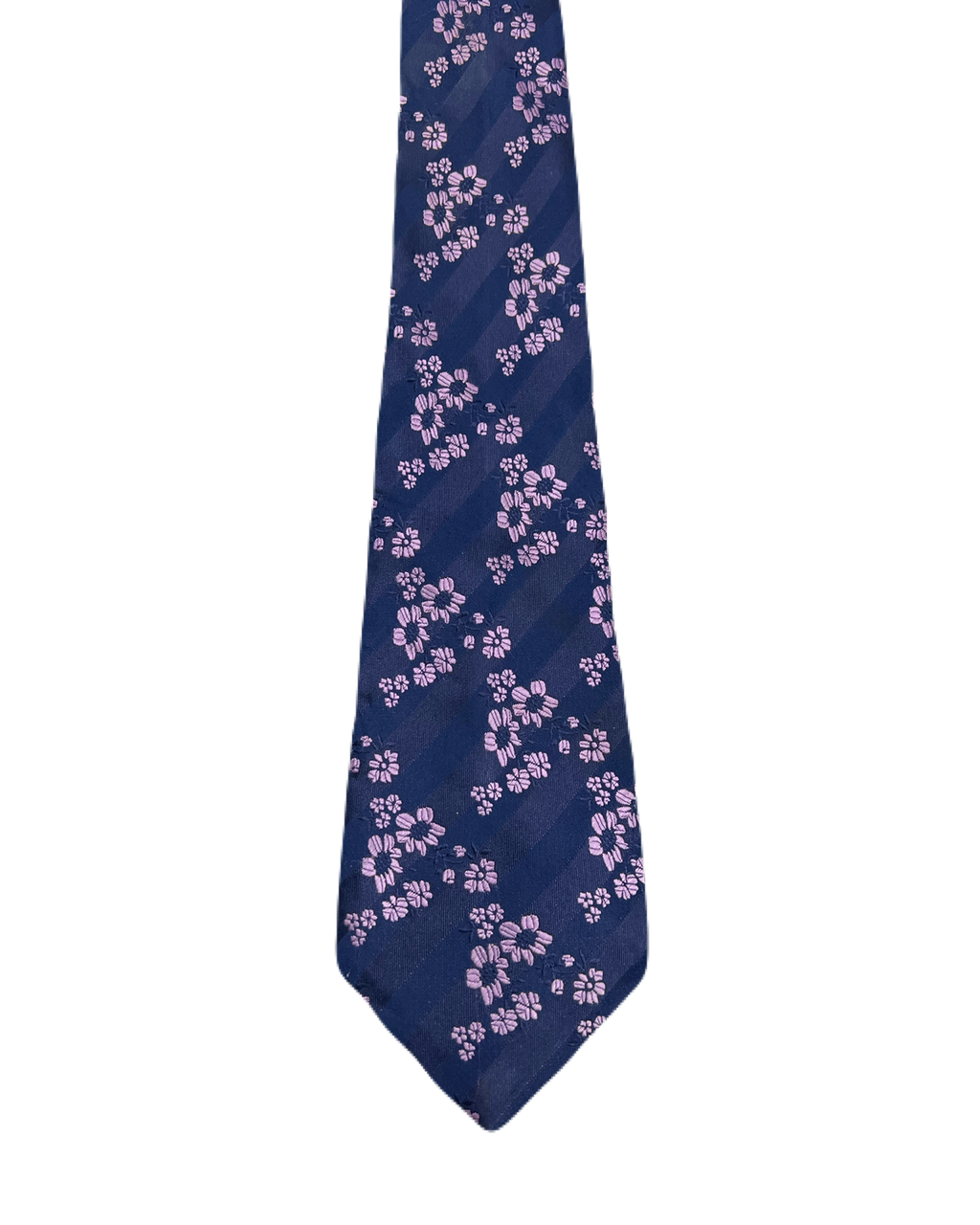 Blue & Pink Floral Embroidered Tie