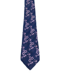 Blue & Pink Floral Embroidered Tie