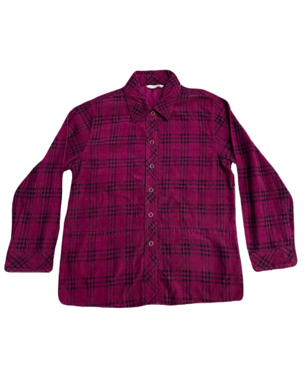 Corduroy Pink Plaid Buttonup