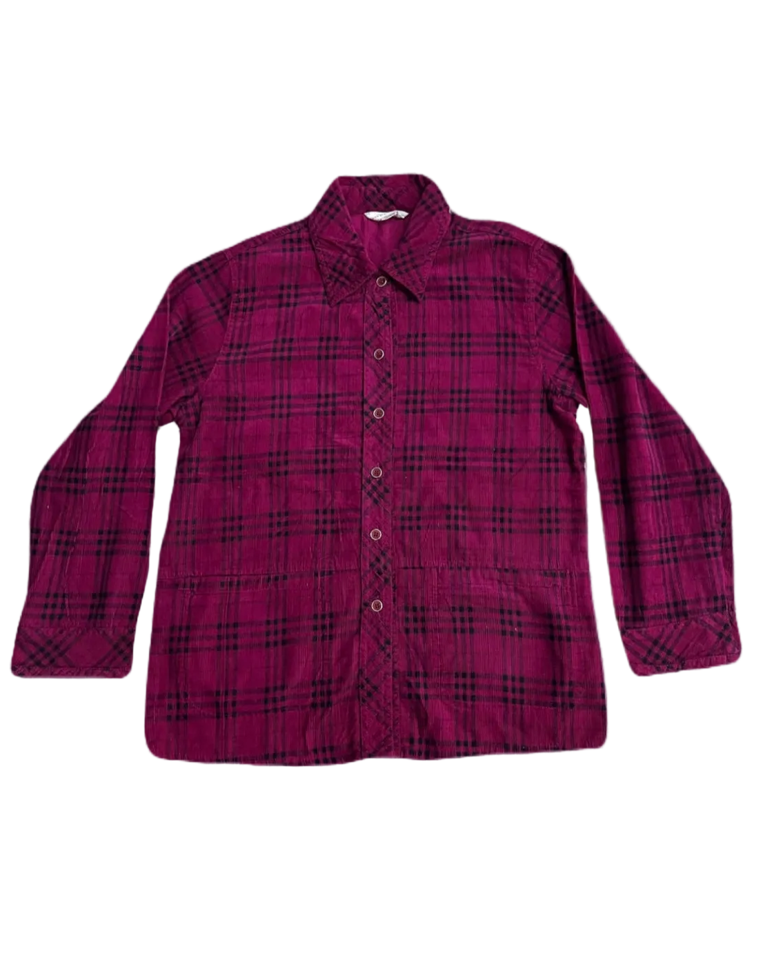 Corduroy Pink Plaid Buttonup