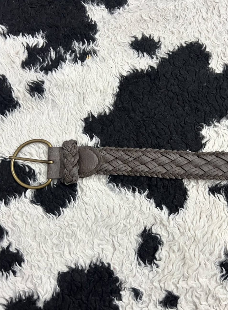 Braided Brown Elastic Belt