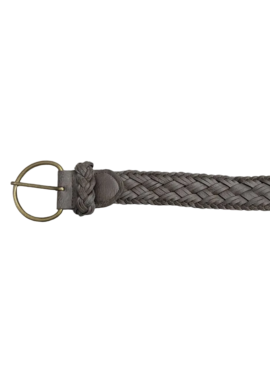 Braided Brown Elastic Belt