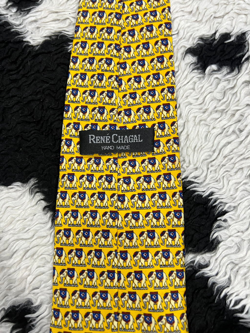 Vintage Rene Chagal Elephants Tie