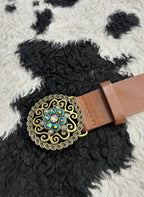 Bedazzled Circular Buckle Belt