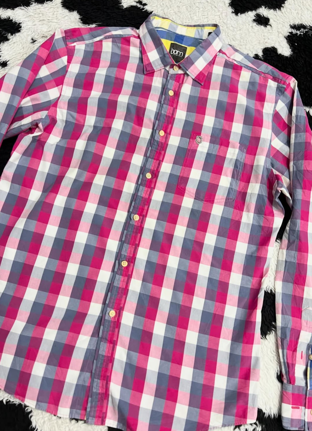 Born by Ted Baker Pink Checkered Buttonup