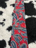 Red Double-Textured Paisley Tie