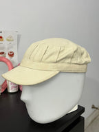 Beige Pleated Cap