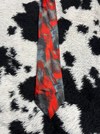 Red & Grey Abstract Tie