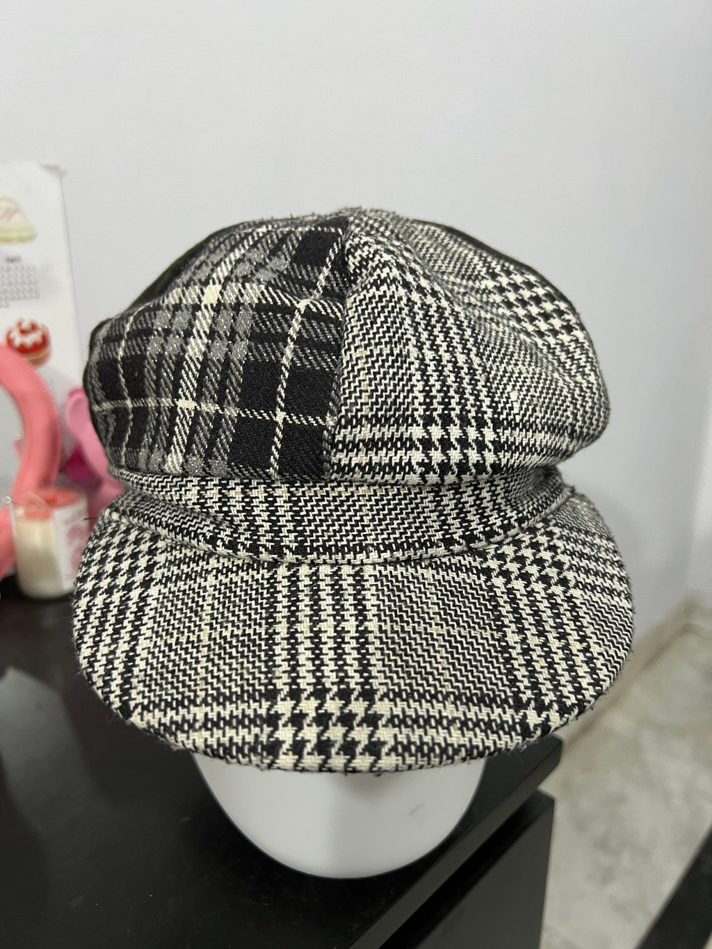Plaid Patched Newsboy Cap