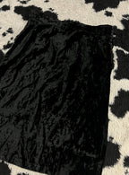 Black Mid Length Velvet Skirt