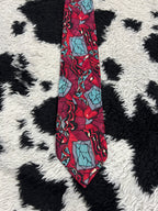 Bogota Abstract Art Red Tie