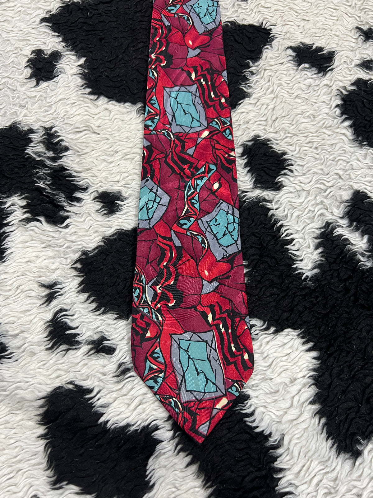 Bogota Abstract Art Red Tie