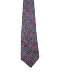 Carlo Palazzi Grey & Pink Embroidered Tie