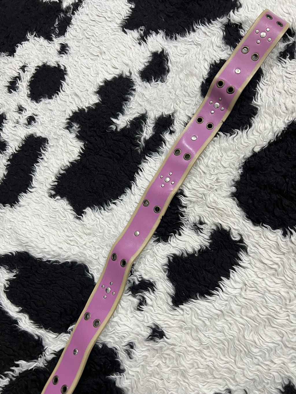 Pink & Beige Double Hole Belt