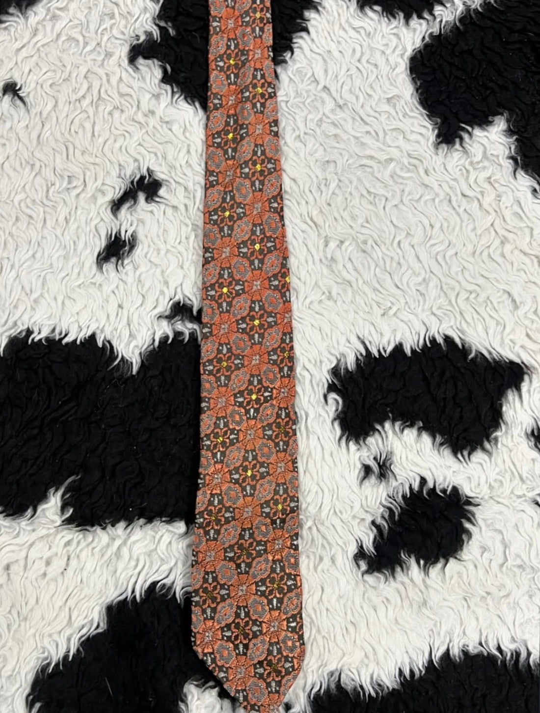 Valiant Orange Embroidered Narrow Tie