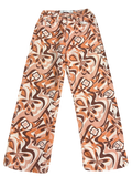 Bershka Orange & Brown Floral Pants (Waist 28)