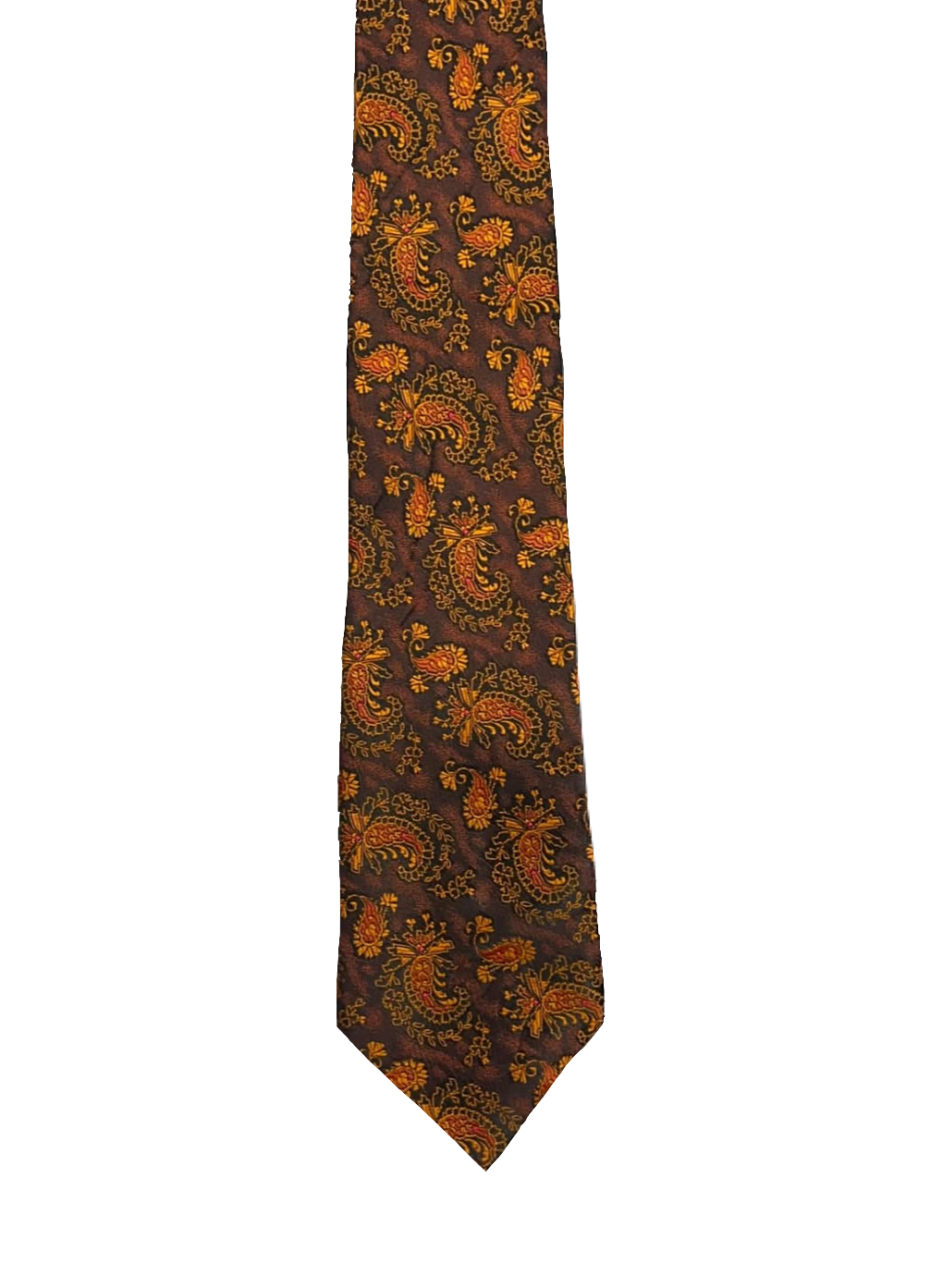 Orange Paisley Embroidered Tie