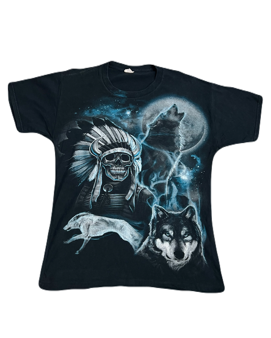 Vintage 90s Native American Wolf Tee (Medium)