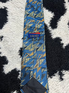 Tavali Blue Embroidered Geometric Tie