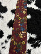 Maroon Floral Tie