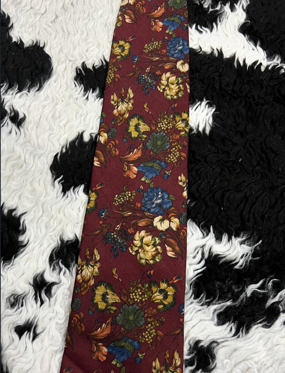 Maroon Floral Tie