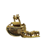 Vintage 90's Noah's Ark Gold Metal Pin