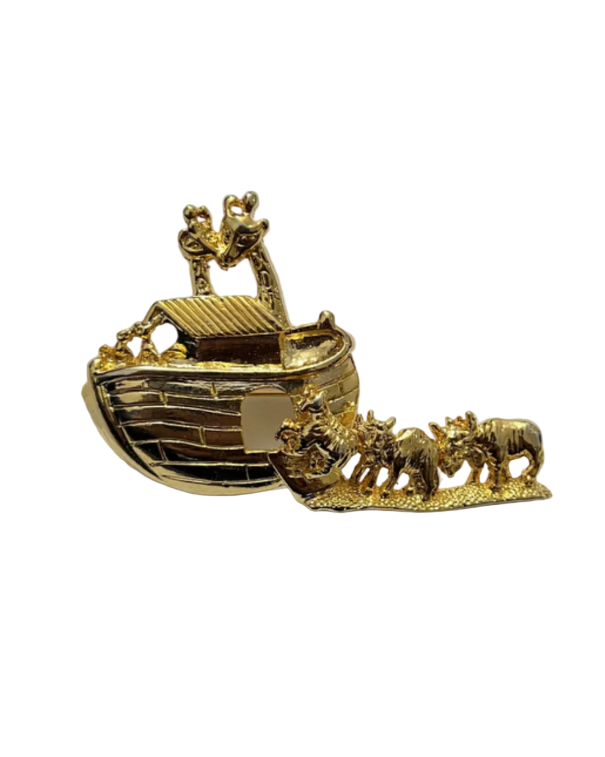Vintage 90's Noah's Ark Gold Metal Pin