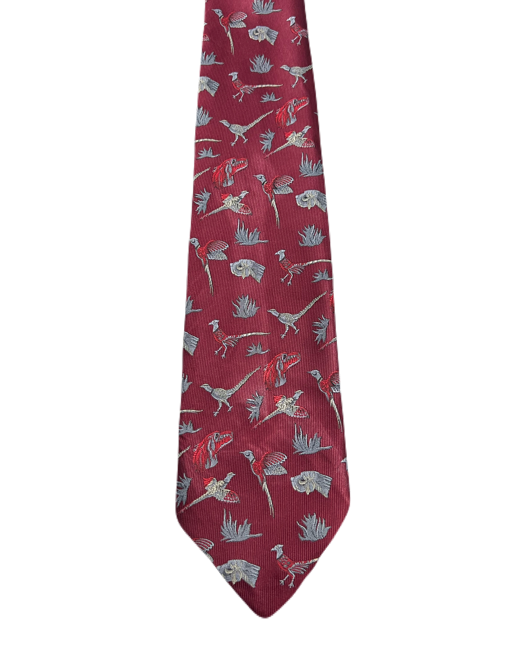 Pheasants & Dogs Embroidered Tie
