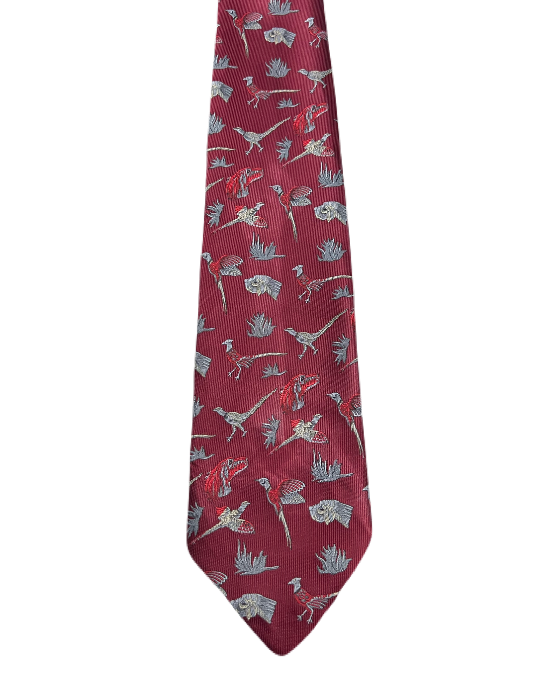 Pheasants & Dogs Embroidered Tie
