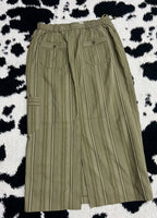 Striped Cargo Long Skirt