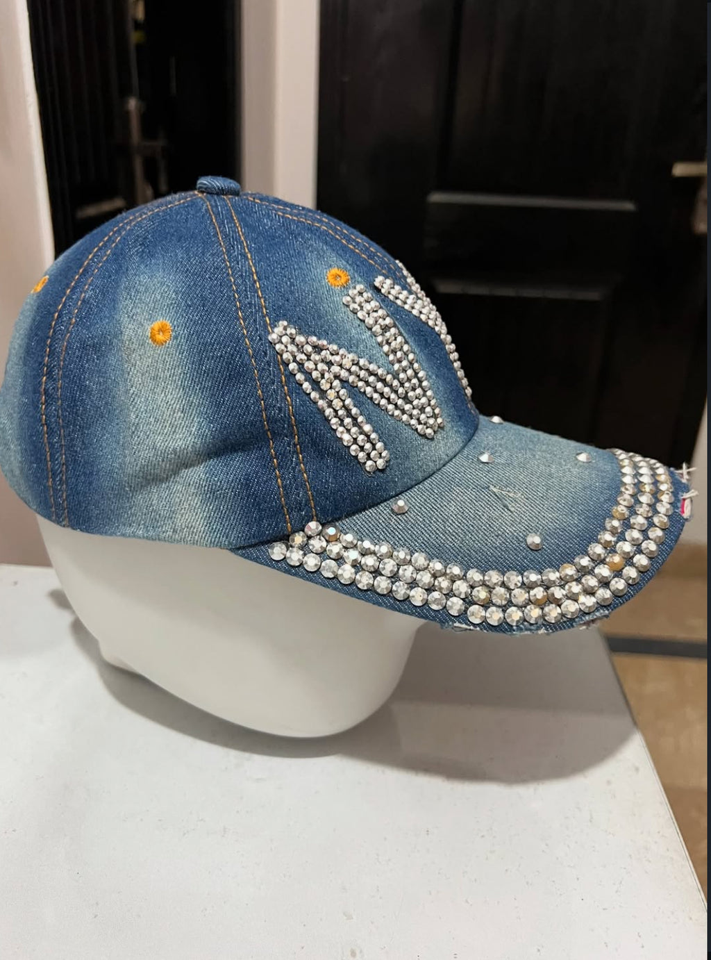 NYC Bedazzled Denim Cap