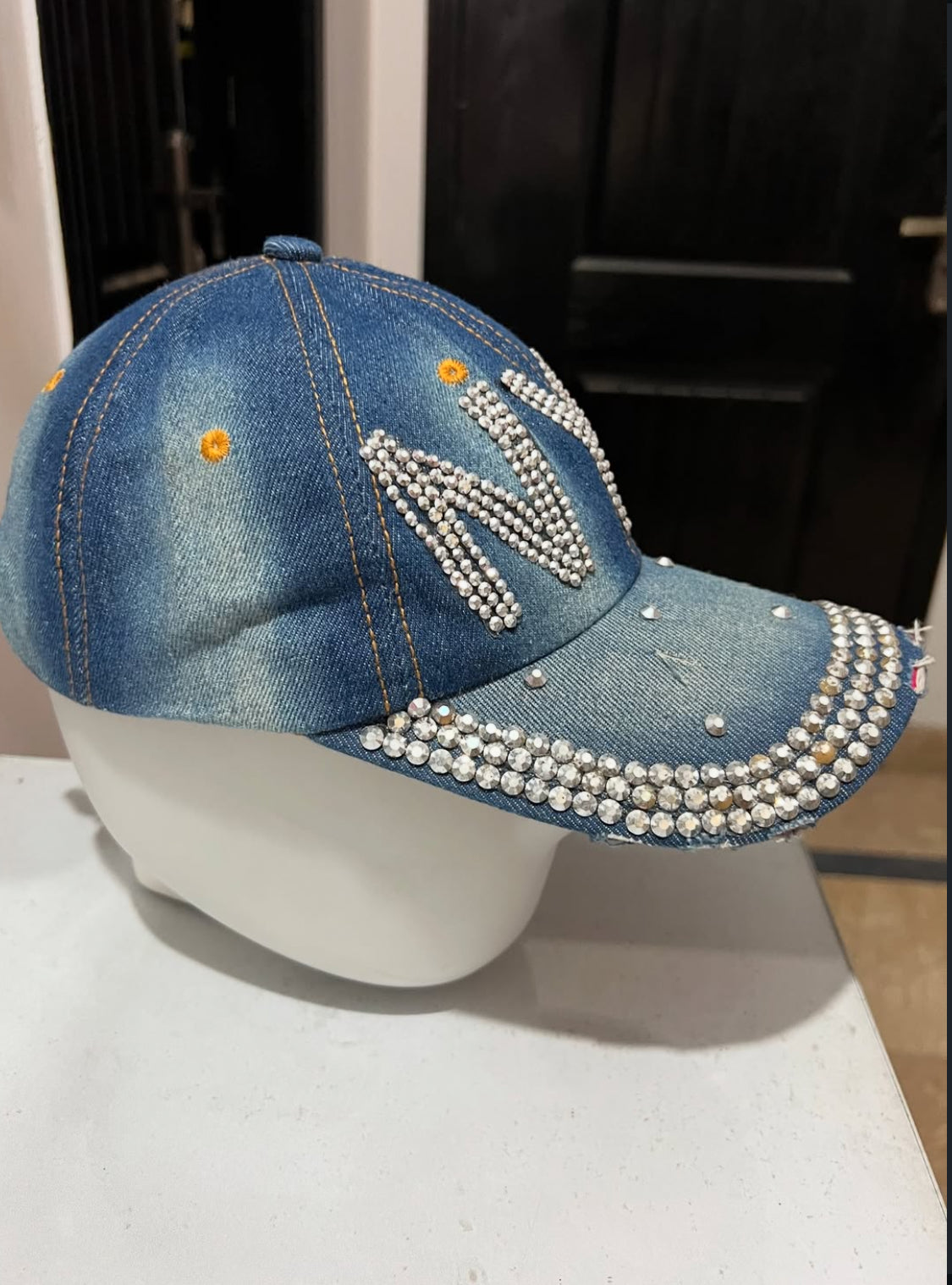 NYC Bedazzled Denim Cap