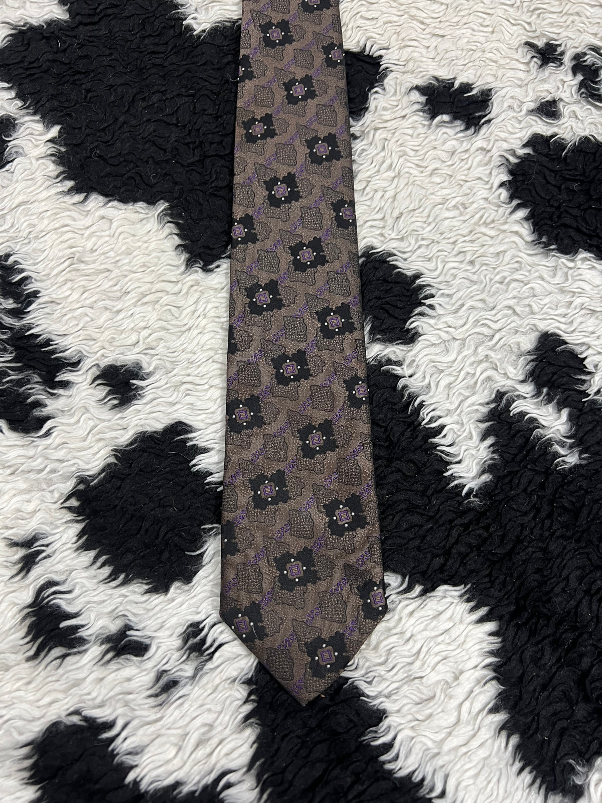 Gilt Edge Brown & Black Embroidered Tie