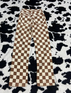 Brown & Cream Boxy Pants (Waist 26)