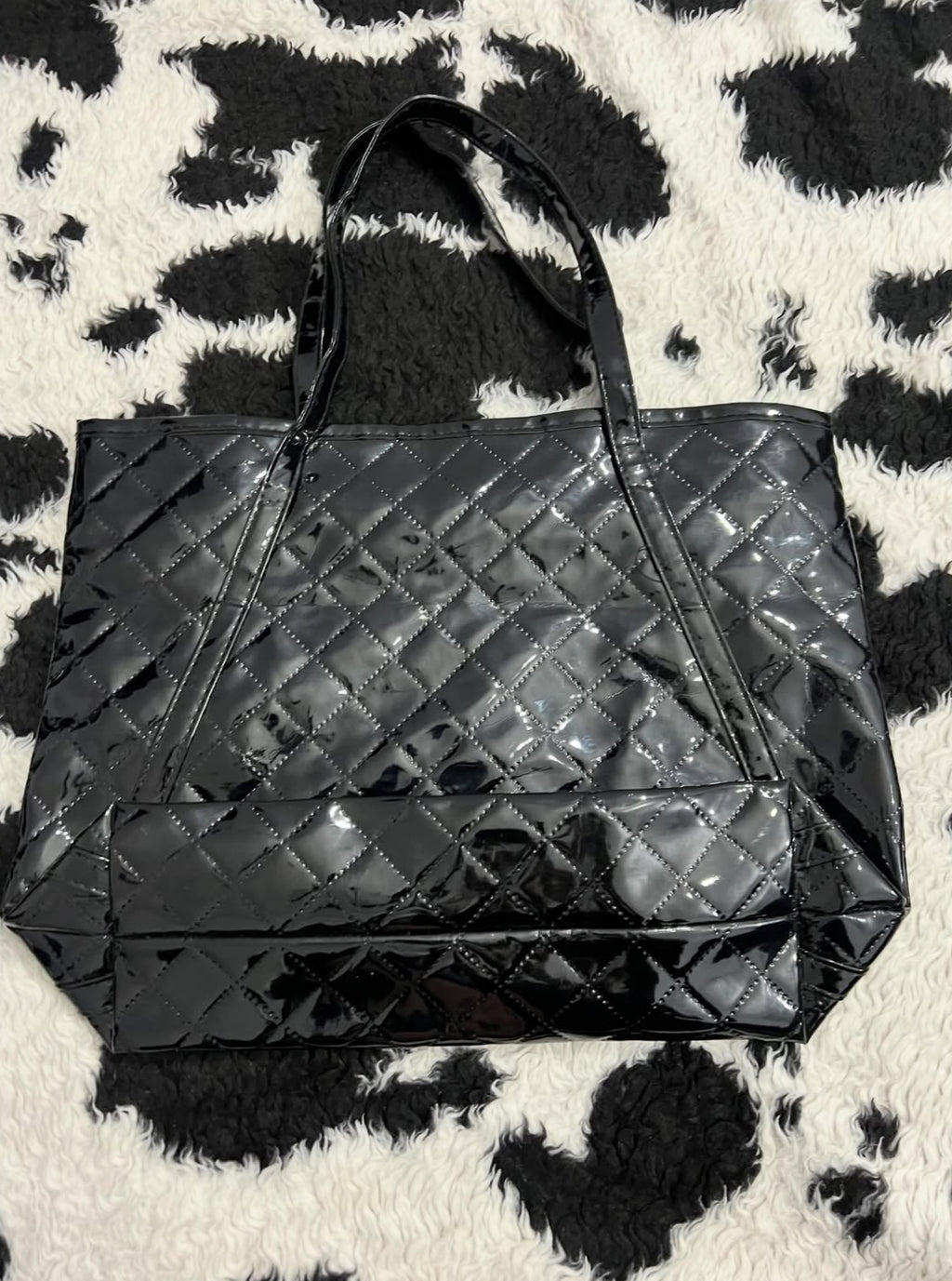 Black Quilted Tote Bag