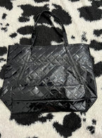 Black Quilted Tote Bag