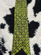 Green Embroidered Floral Tie