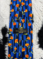 Blue & Orange Floral Tie