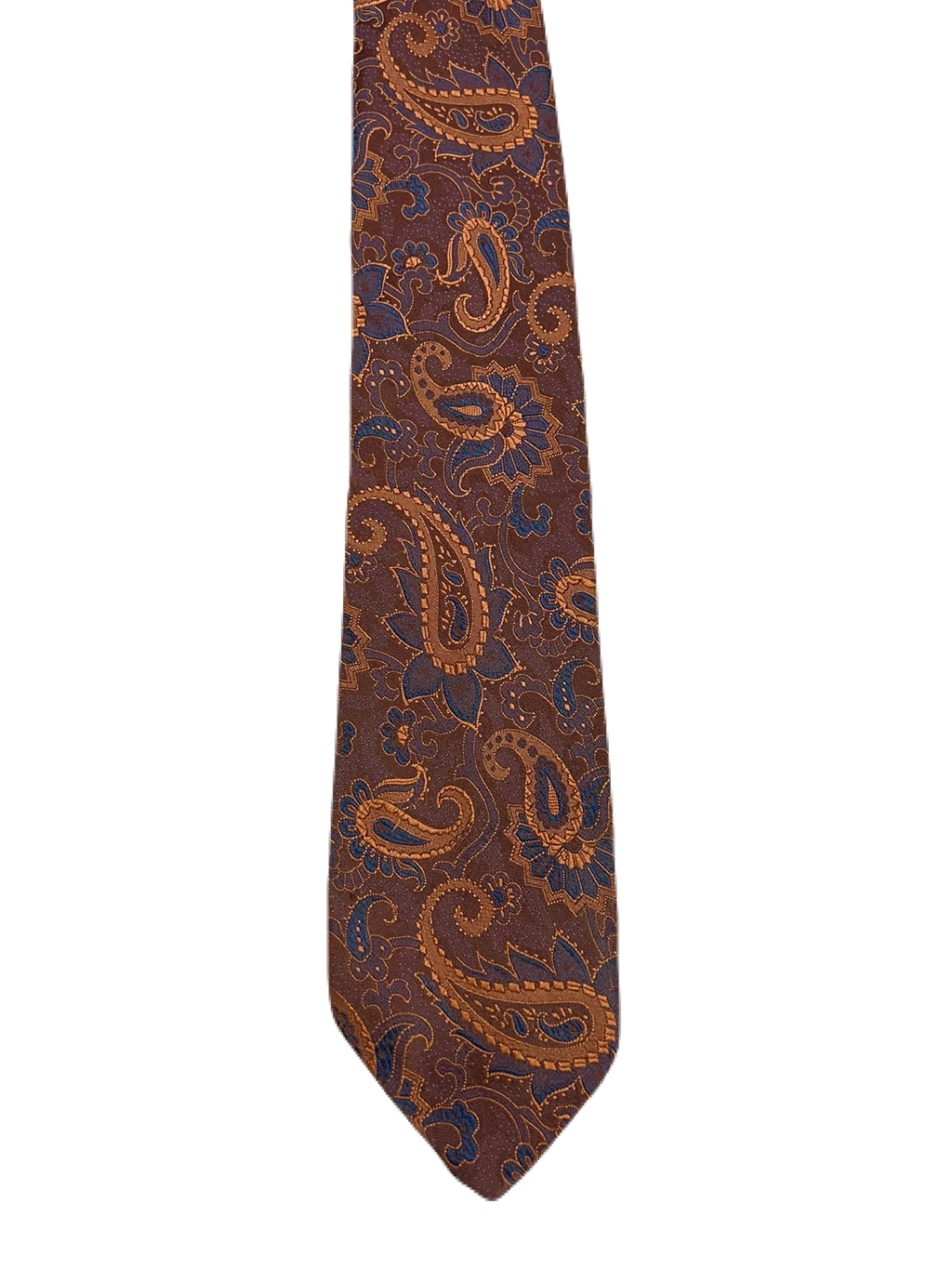 Brown & Orange Paisley Embroidered Tie
