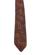 Brown & Orange Paisley Embroidered Tie