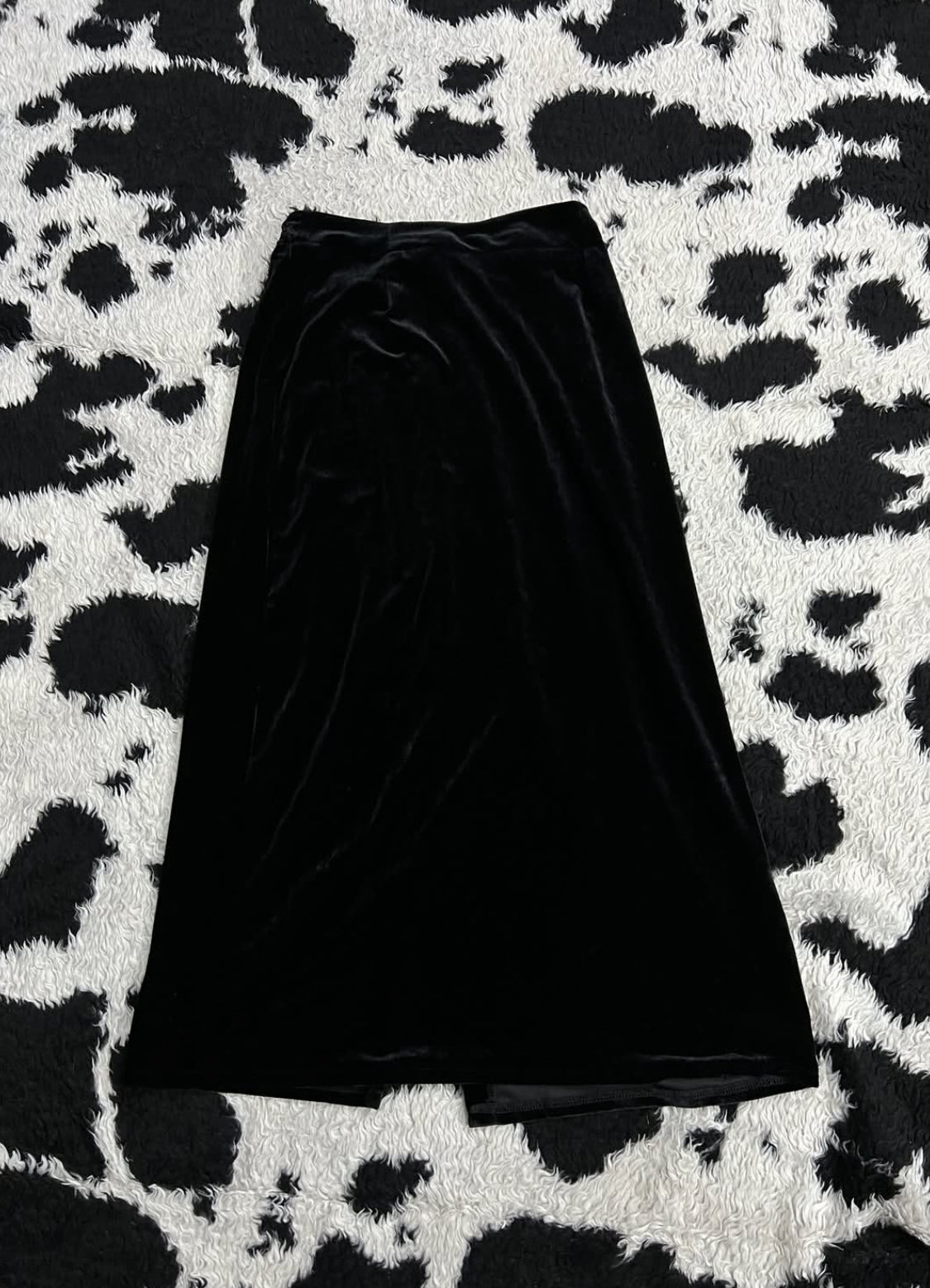 Long Black Velvet Skirt