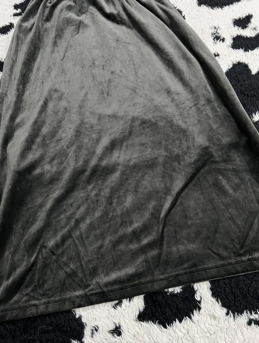 Grey-ish Brown Long Velvet Skirt