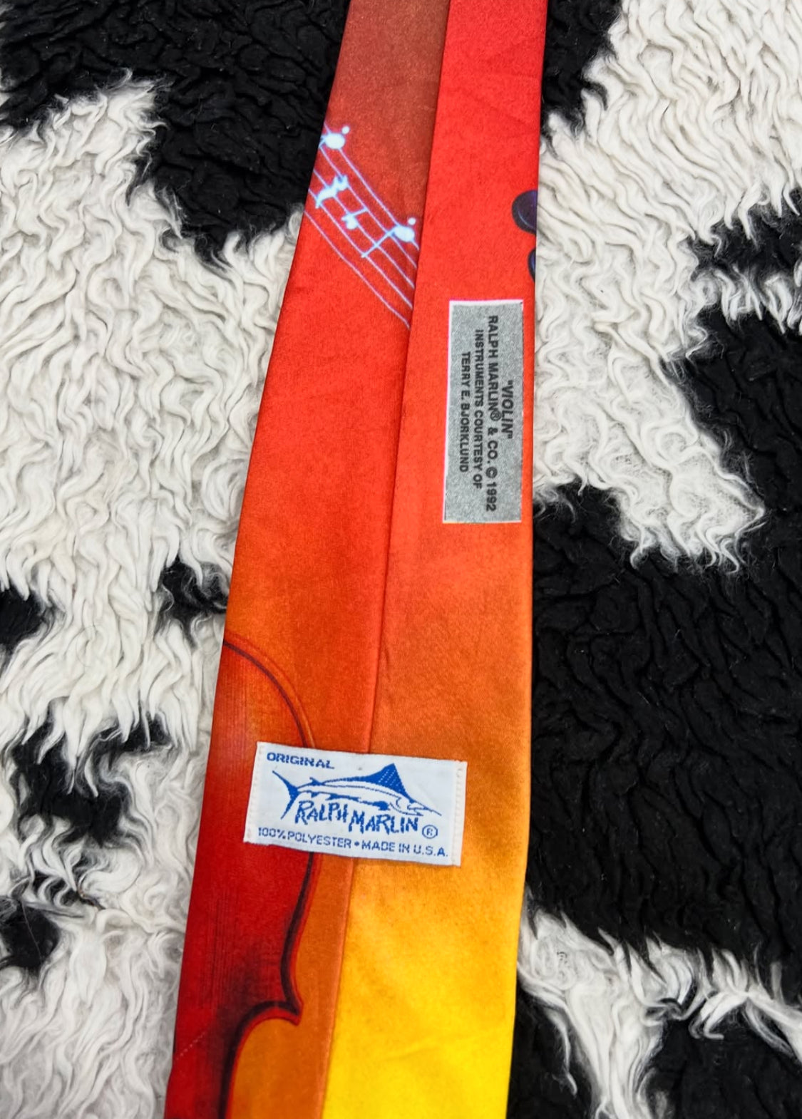 Vintage 1992 Ralph Marlin "Violin" Tie