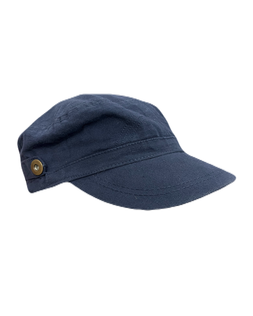 Dark Blue Buttoned Cap