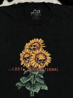 LOST INTERNATIONAL Skull Sunflowers Tee (Medium - Large)